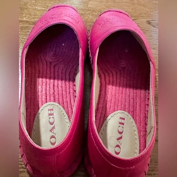 Coach Charlie Espadrille Bold Pink Flats Size 9 - Picture 7 of 16